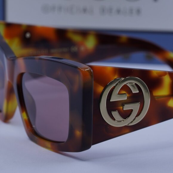 Gucci GG1842S 003 Square Sunglasses - Havana\Lilac - Picture 9 of 11